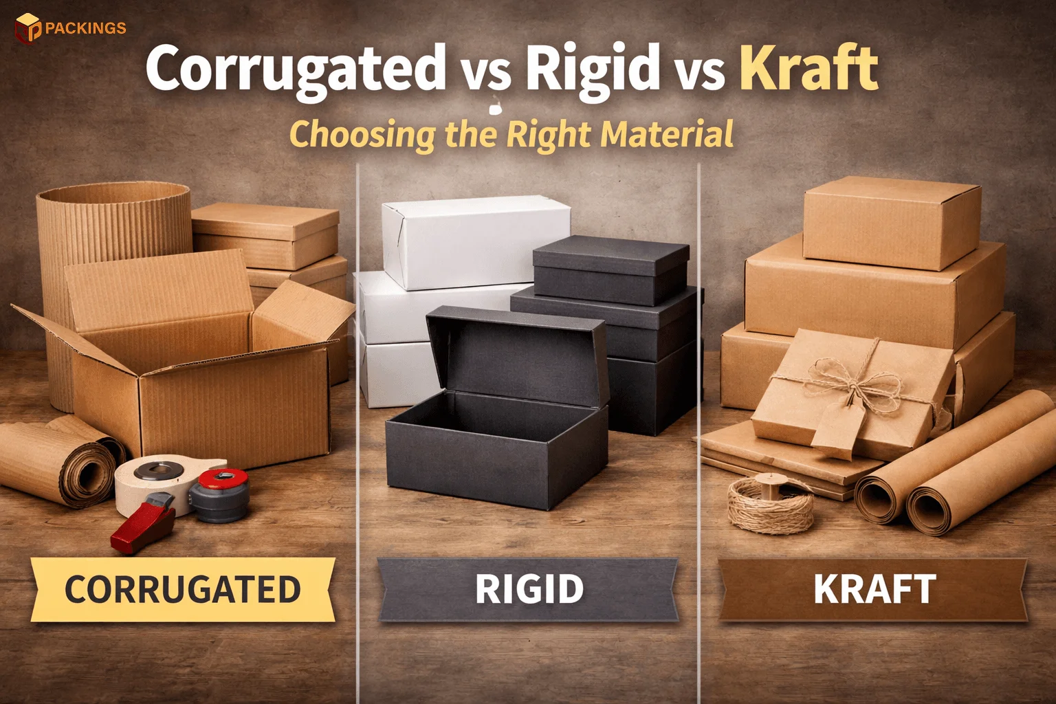 Corrugated vs Rigid vs Kraft: Choosing the Right Material